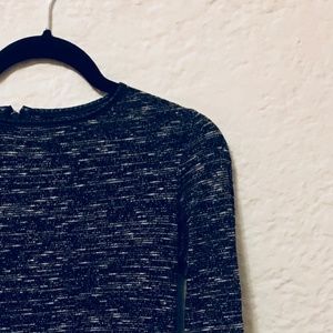 PROMOD Wool Mix Gray/Black Stretch Knit Dress